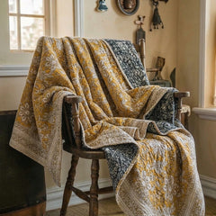 vintage-charcoal-amber-plaid-throw-blanket-bedroom