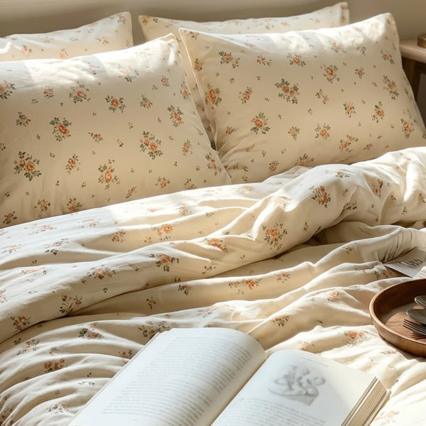 vintage floral bedspread set soft breathable cotton texture