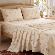 vintage floral meadow cotton sheet set warm bedroom decor