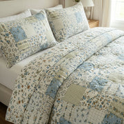vintage floral patchwork pillowcases shabby chic bedding detail