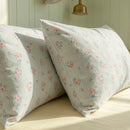 vintage floral print pillowcases pink pinstripe cottagecore style