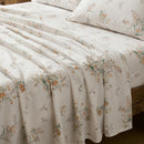 vintage floral print sheet set meadow cream bedding display