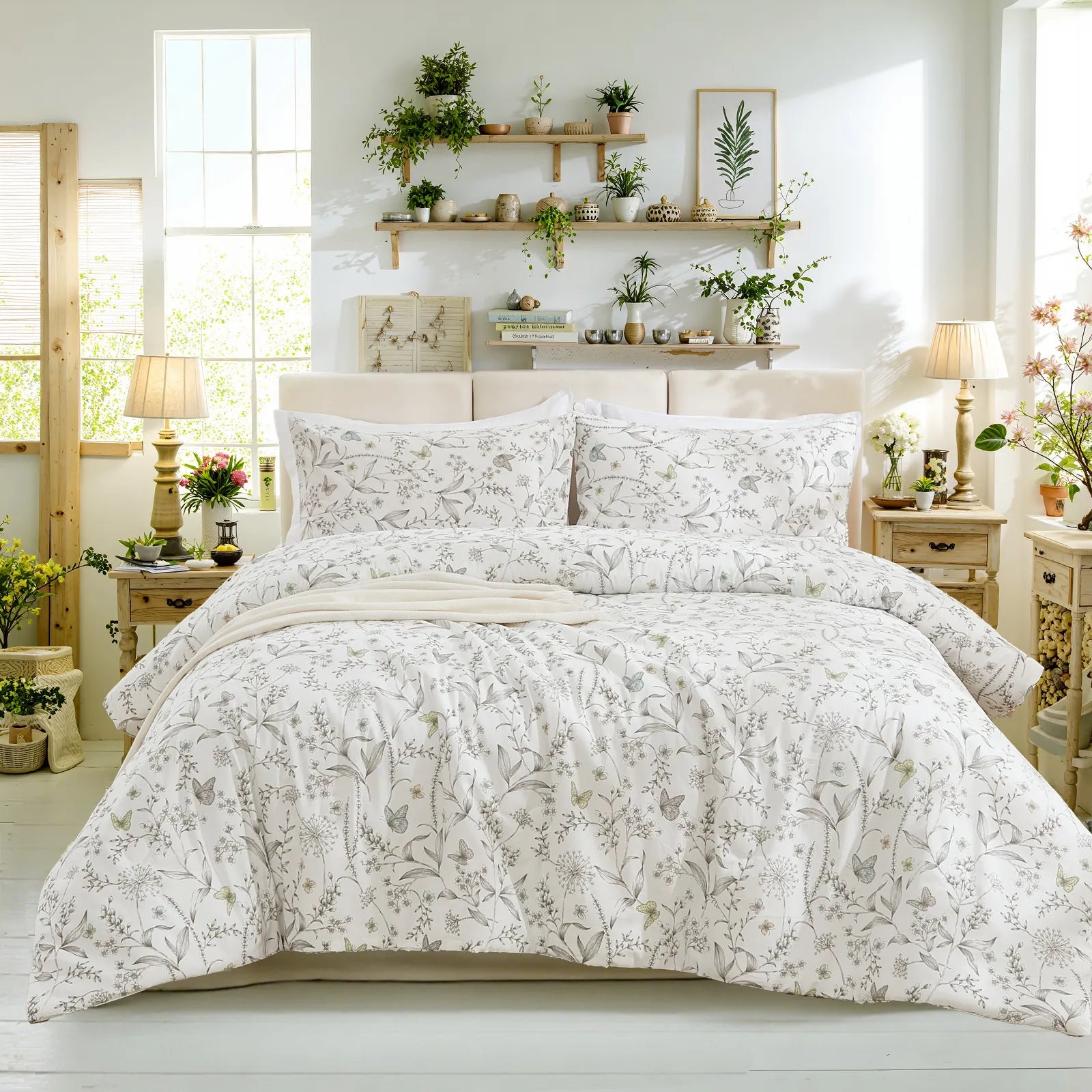 An angled view of the duvet cover set, highlighting the corner