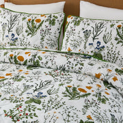 vintage herbarium botanical pillow shams diamond stitching details