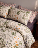 vintage herbarium botanical pillowcase detail