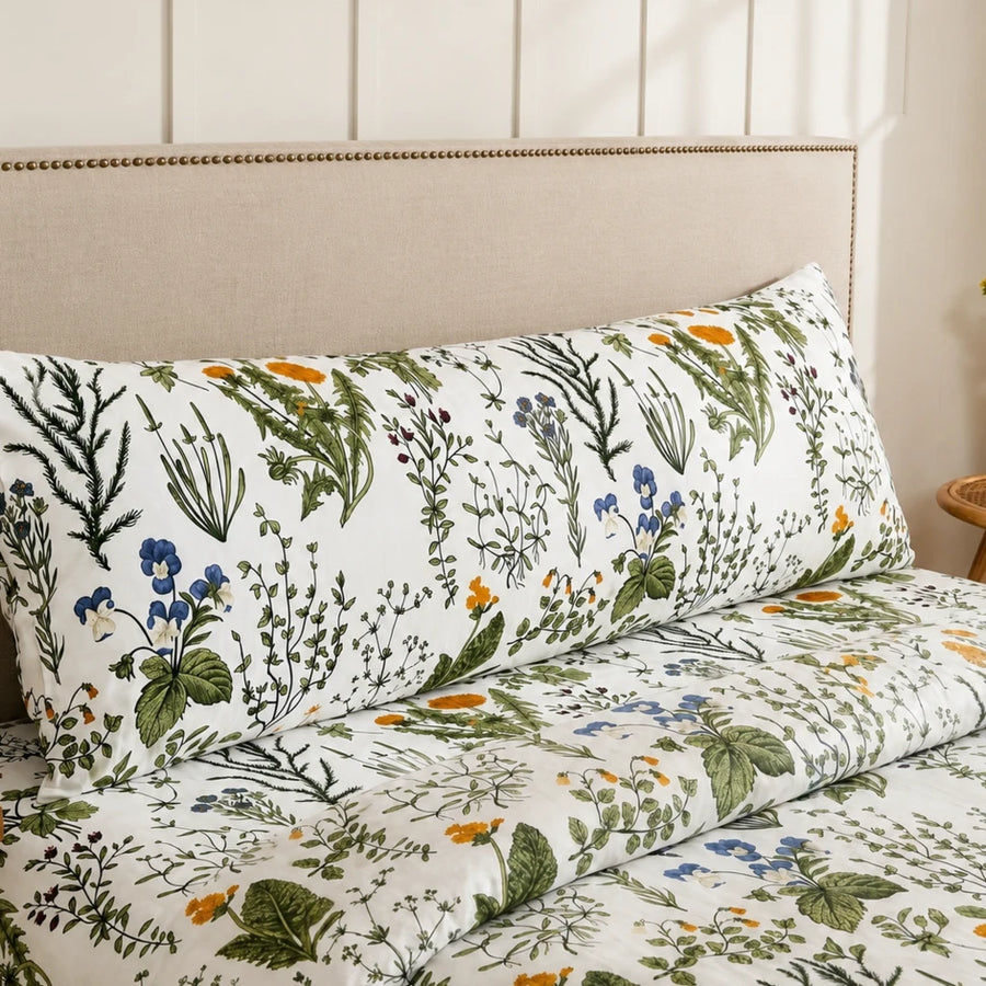 vintage herbarium botanical pillowcases body pillow set