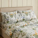 vintage herbarium botanical print pillowcase side view