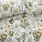 vintage herbarium botanical print pillowcases natural fiber texture
