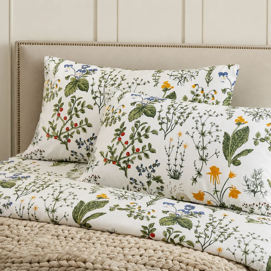 vintage herbarium pillowcase size chart floral bedding