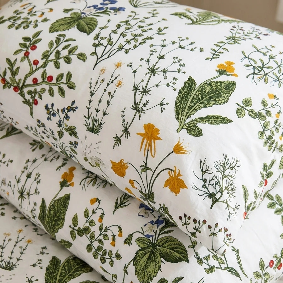 vintage herbarium standard pillow shams set of 2
