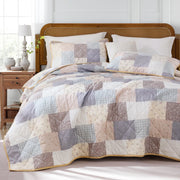 vintage lavender patchwork quilt set cottagecore bedroom style
