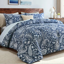vintage navy paisley print bedding set 100 cotton comforter