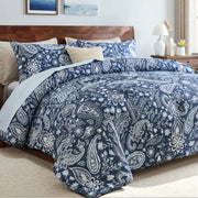 vintage navy paisley print bedding set 100 cotton comforter