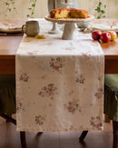 vintage rose table runner rose print detail