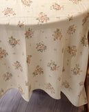 vintage rose tablecloth floral fabric detail
