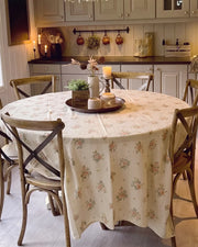 vintage rose tablecloth round dining table
