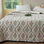 vintage storybook cotton blanket garden trellis drape