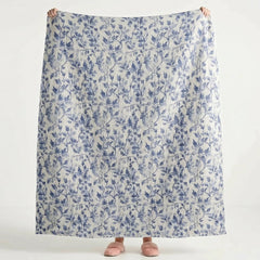 vintage storybook printed cotton blanket heritage indigo detail