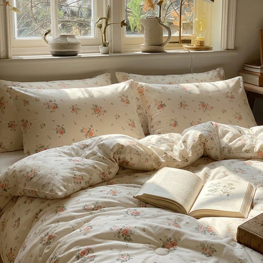 vintage sun drenched rose comforter set floral bedding main