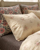 vintage sun drenched rose floral pillow shams