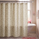 vintage sun drenched rose shower curtain cream pink clawfoot tub pink rug