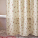 vintage sun drenched rose shower curtain cream pink clawfoot tub tile floor
