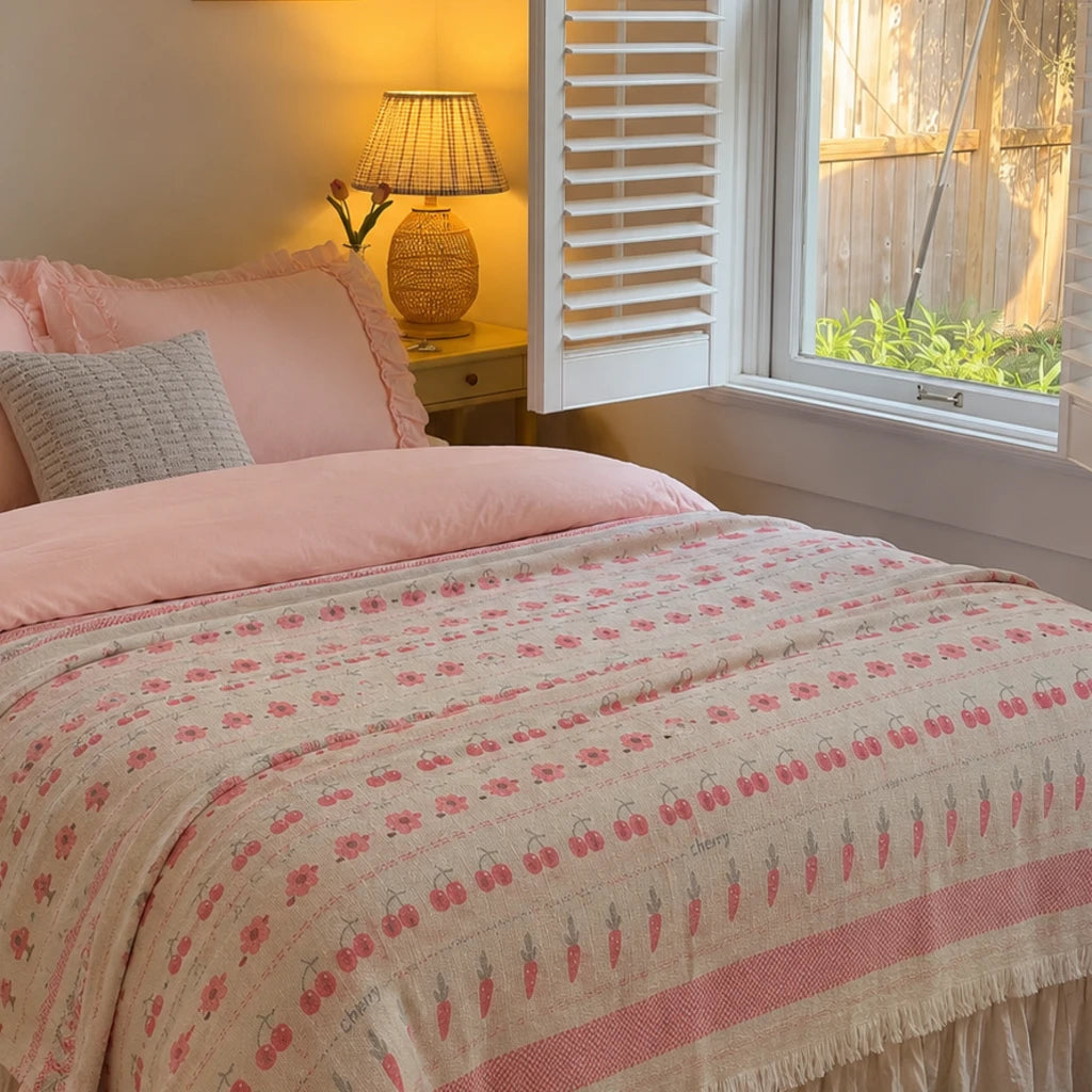 vintage sweet harvest jacquard cotton quilt texture