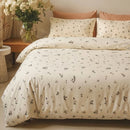 warm creamy white floral bedding set simple nature inspired