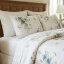 watercolor bloom floral pillow shams slate blue bedroom decor