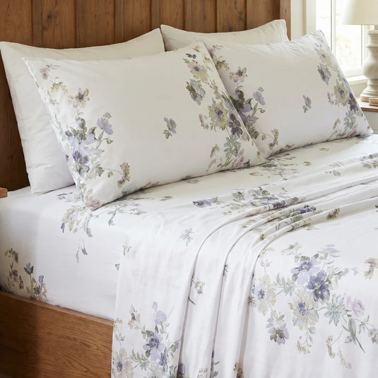 watercolor bloom floral pillowcases cottagecore bedroom styling