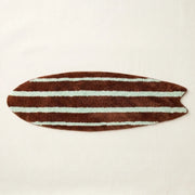 wave rider rug cocoa mint surfboard shaped bath mat