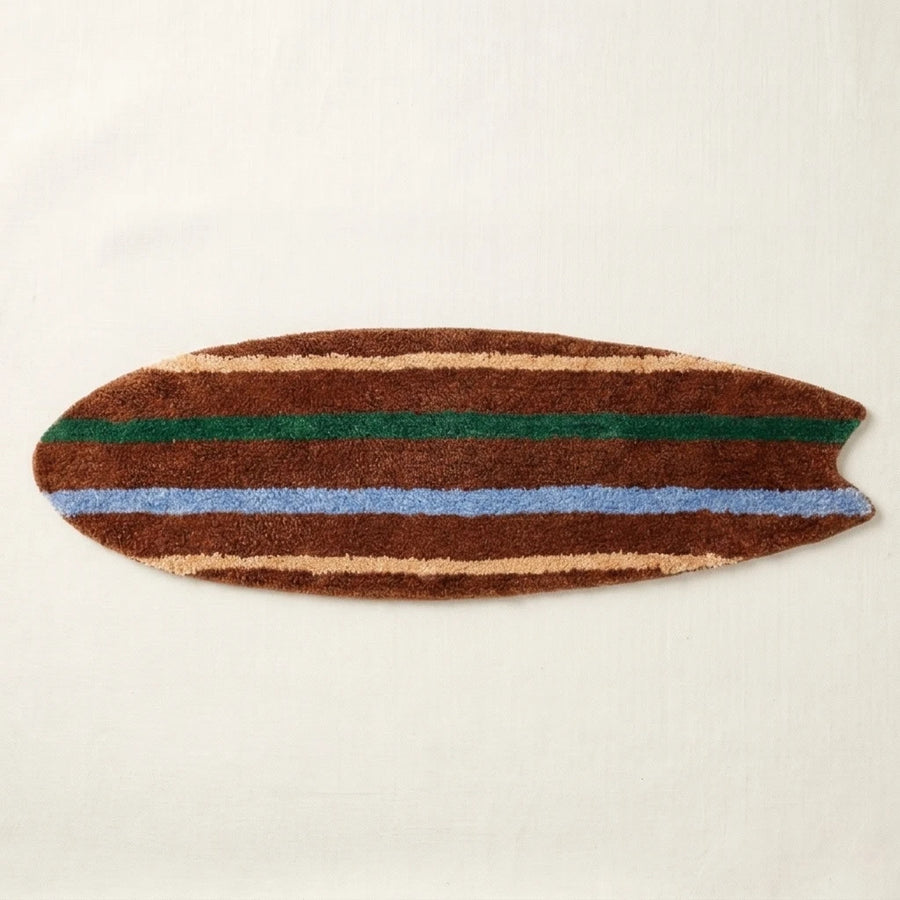wave rider rug vintage tide striped surfboard bath mat