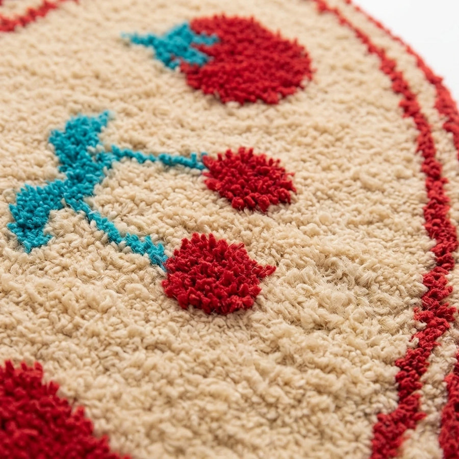 whimsy garden rug berry patch tufted texture closeup