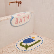 whimsy garden rug blue tulip bathroom mat styling