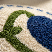 whimsy garden rug blue tulip tufted texture closeup