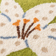 whimsy garden rug lily in bloom tufted texture closeup