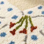 whimsy garden rug lily on sand tufted texture closeup