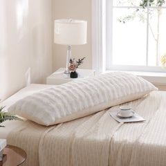 white rabbit velvet long pillowcase queen size