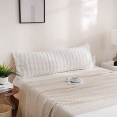 white rabbit velvet long pillowcase queen