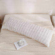 white textured faux rabbit fur body pillowcase luxury soft