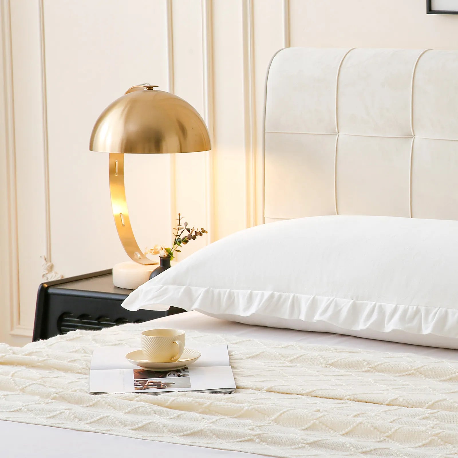 white velvet pillowcase