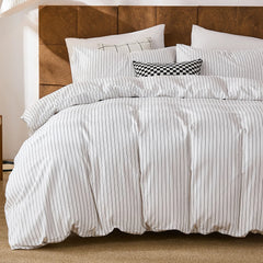 white and black pinstripe comforter set king size