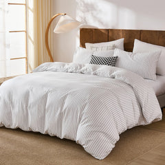 white and black pinstripe comforter sets