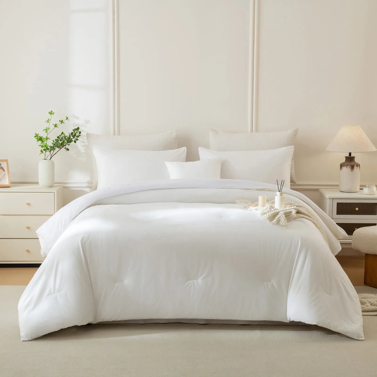 white velvet comforter set king size