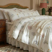 wildflower botanical bedding set styled throw bed skirt