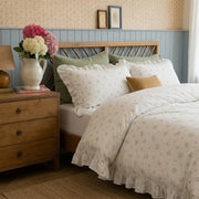wildflower garden botanical duvet cover side view