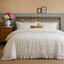 wildflower garden floral bedding blue wainscoting bedroom