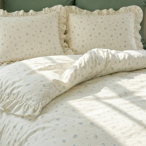 wildflower garden ruffle duvet cover set main