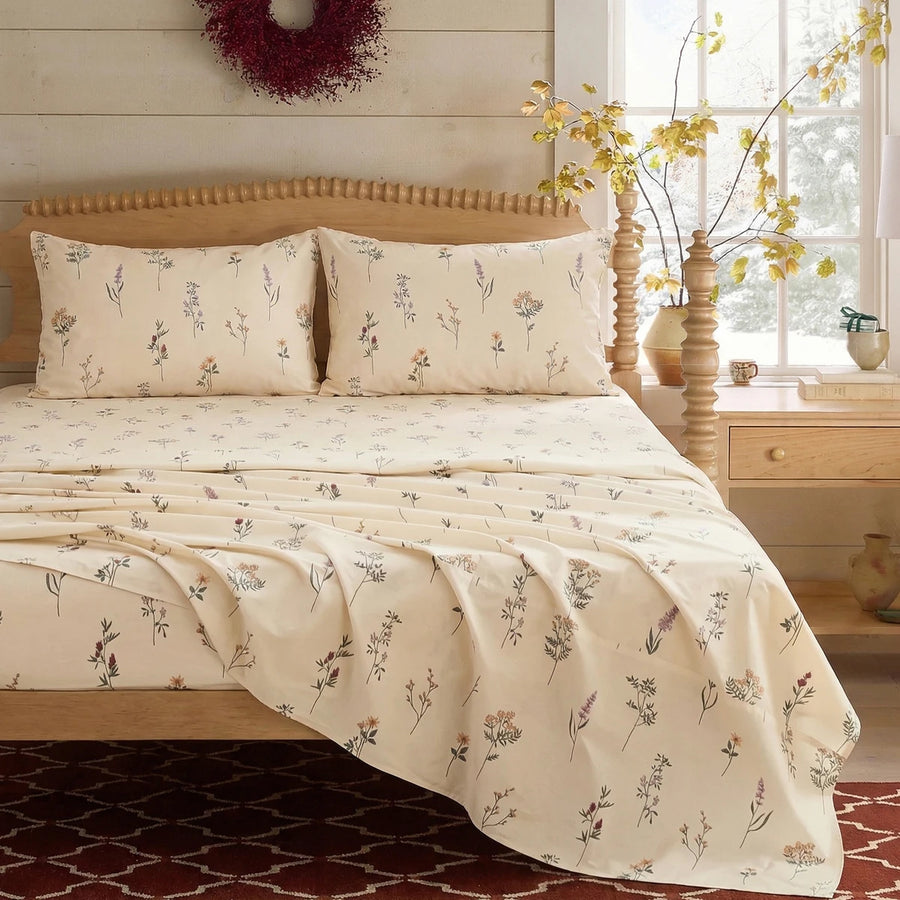 wildflower meadow 100 cotton sheet set floral print bedding main