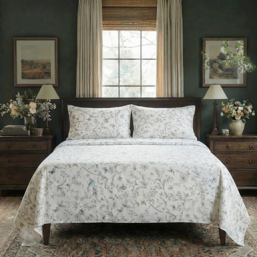 wildflower meadow botanical sheet set floral print bedding main